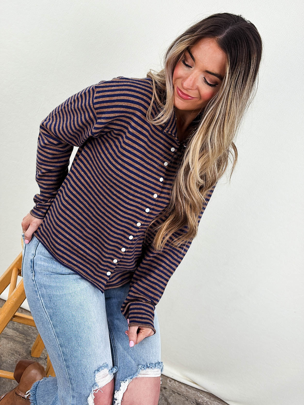 The Elisa Striped Sweater Cardigan