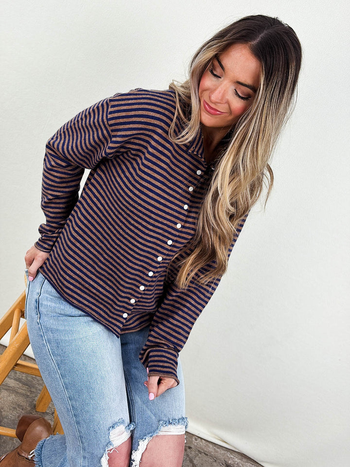 The Elisa Striped Sweater Cardigan