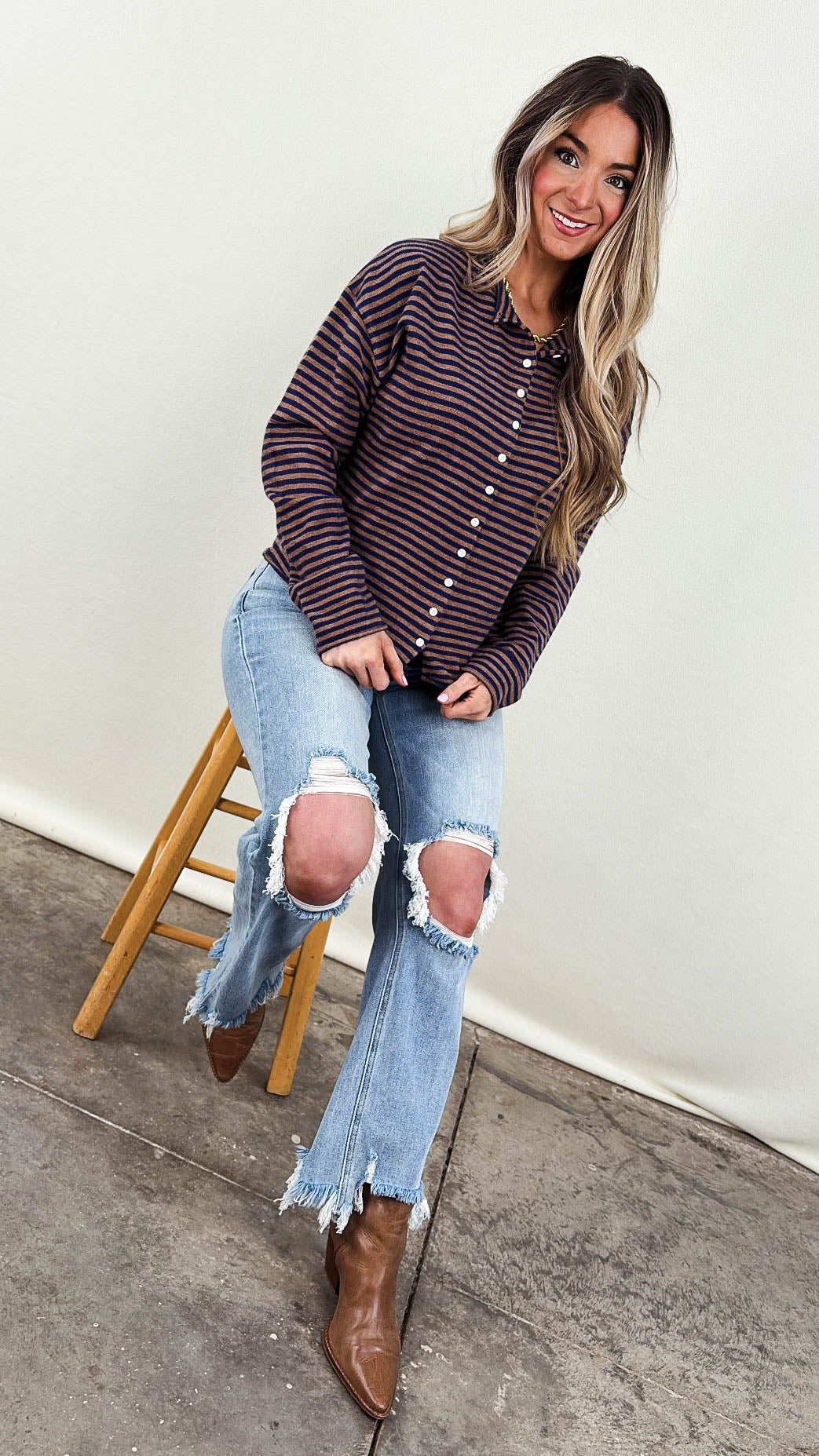 The Elisa Striped Sweater Cardigan