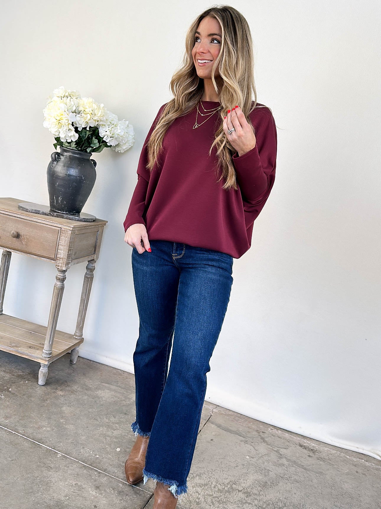 Fashion Faithful Scuba Dolman Top