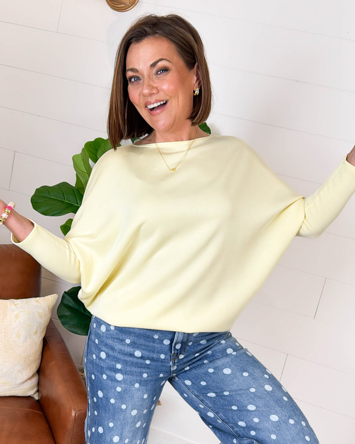 Fashion Faithful Scuba Dolman Top