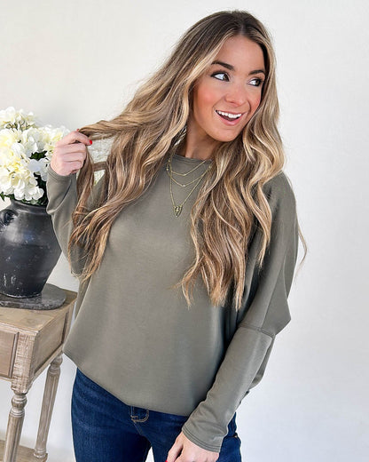 Fashion Faithful Scuba Dolman Top