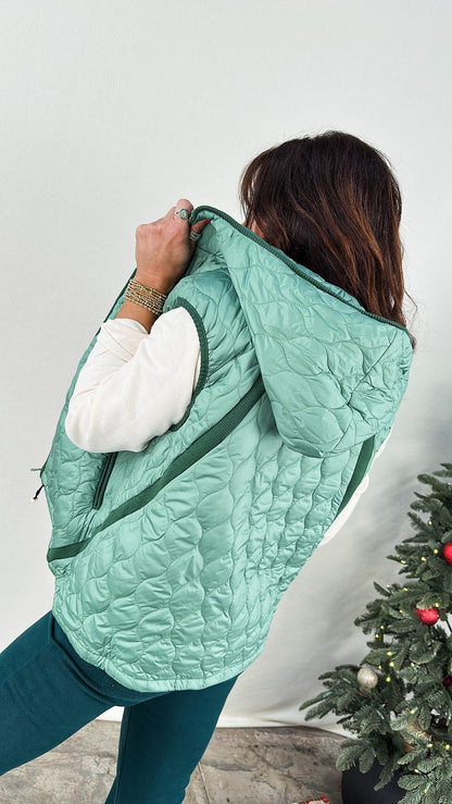The Avery Quilted Hooded Vest
