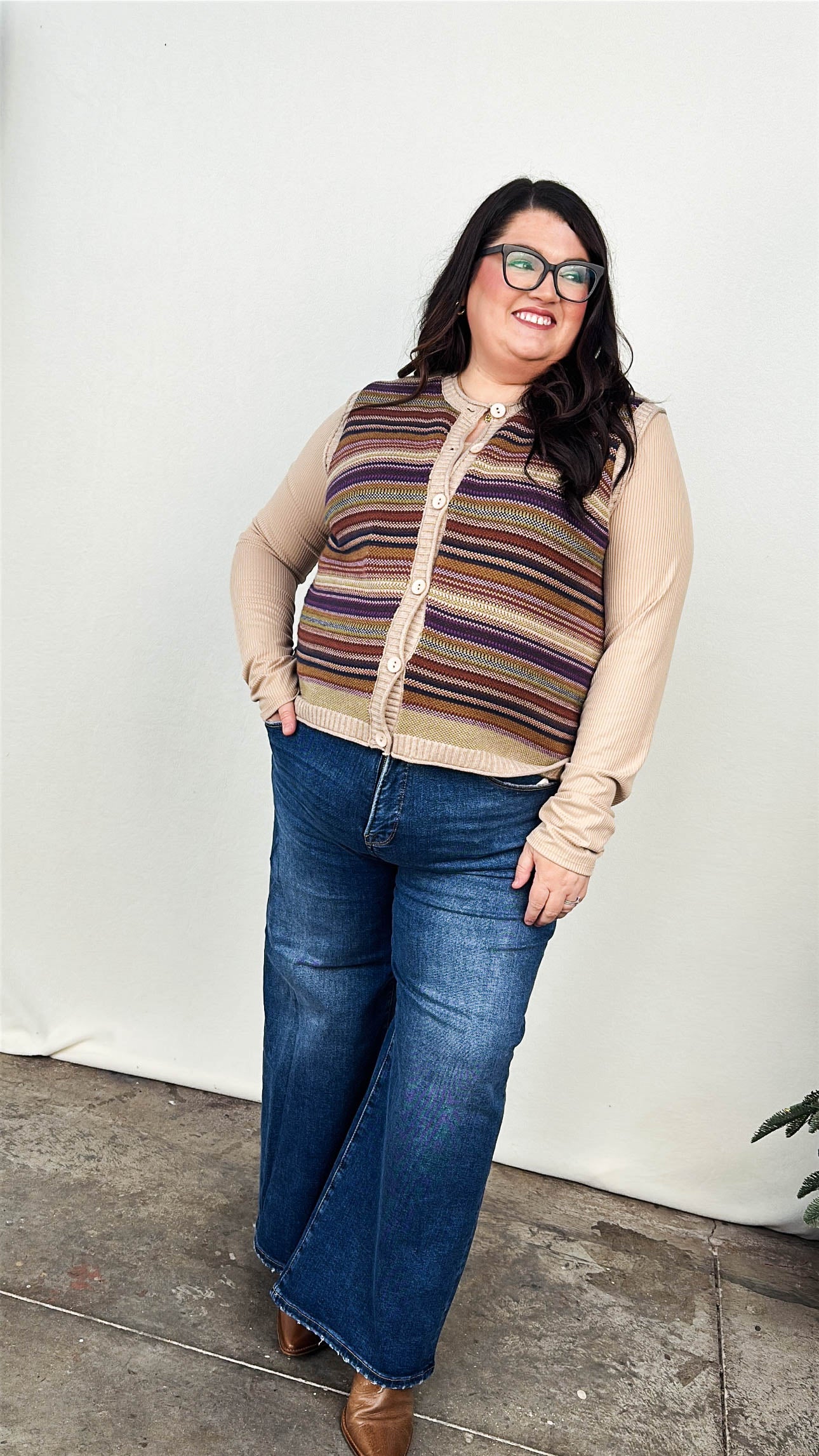 Risen Denim | Bobbie High Rise Tummy Control Crop Wide Leg Jeans