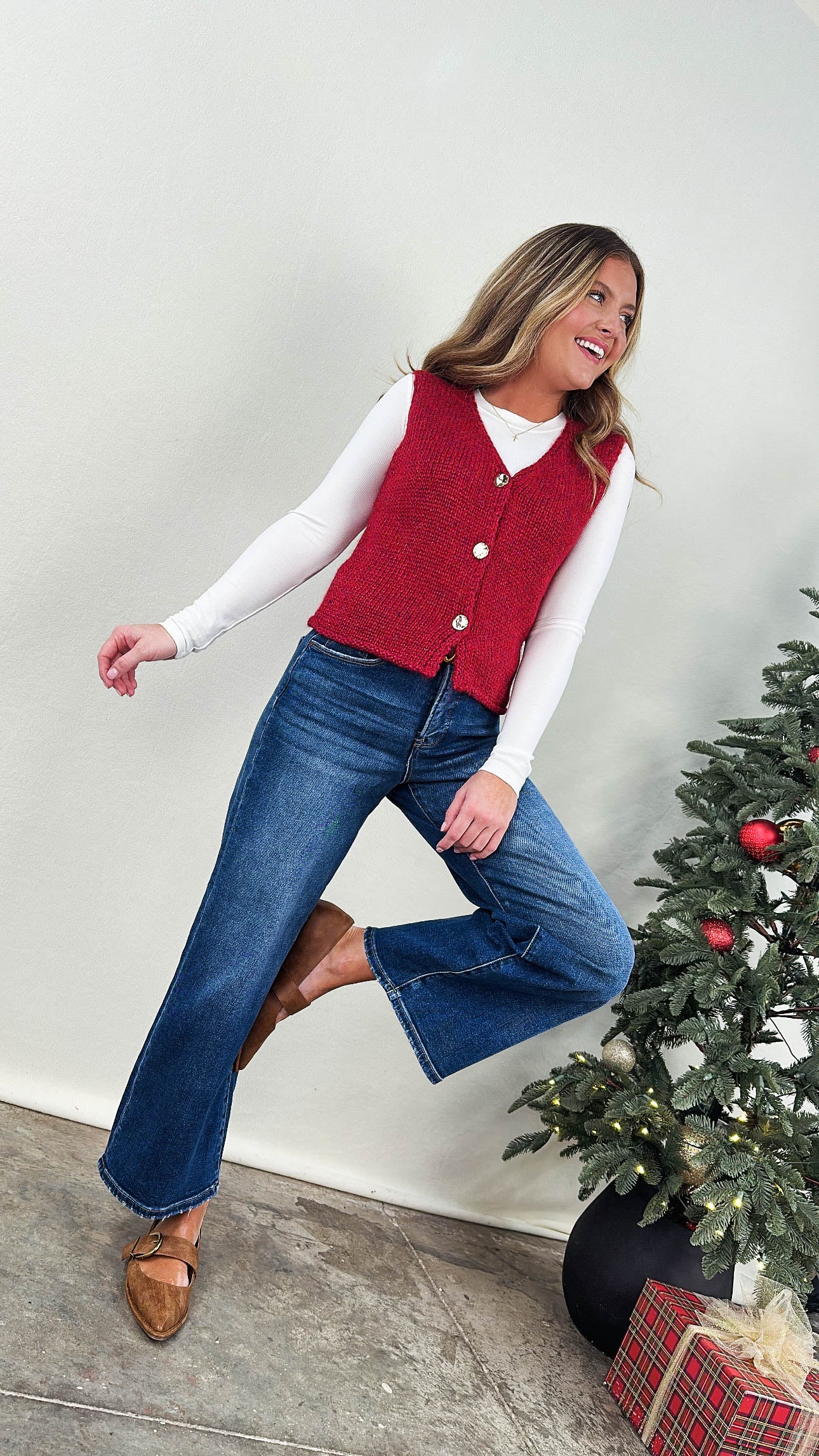Holiday Best Lurex Knit Sweater Vest