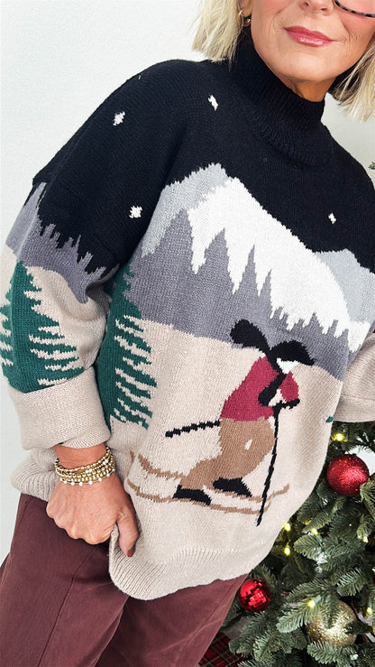Night Ski Graphic Knit Sweater