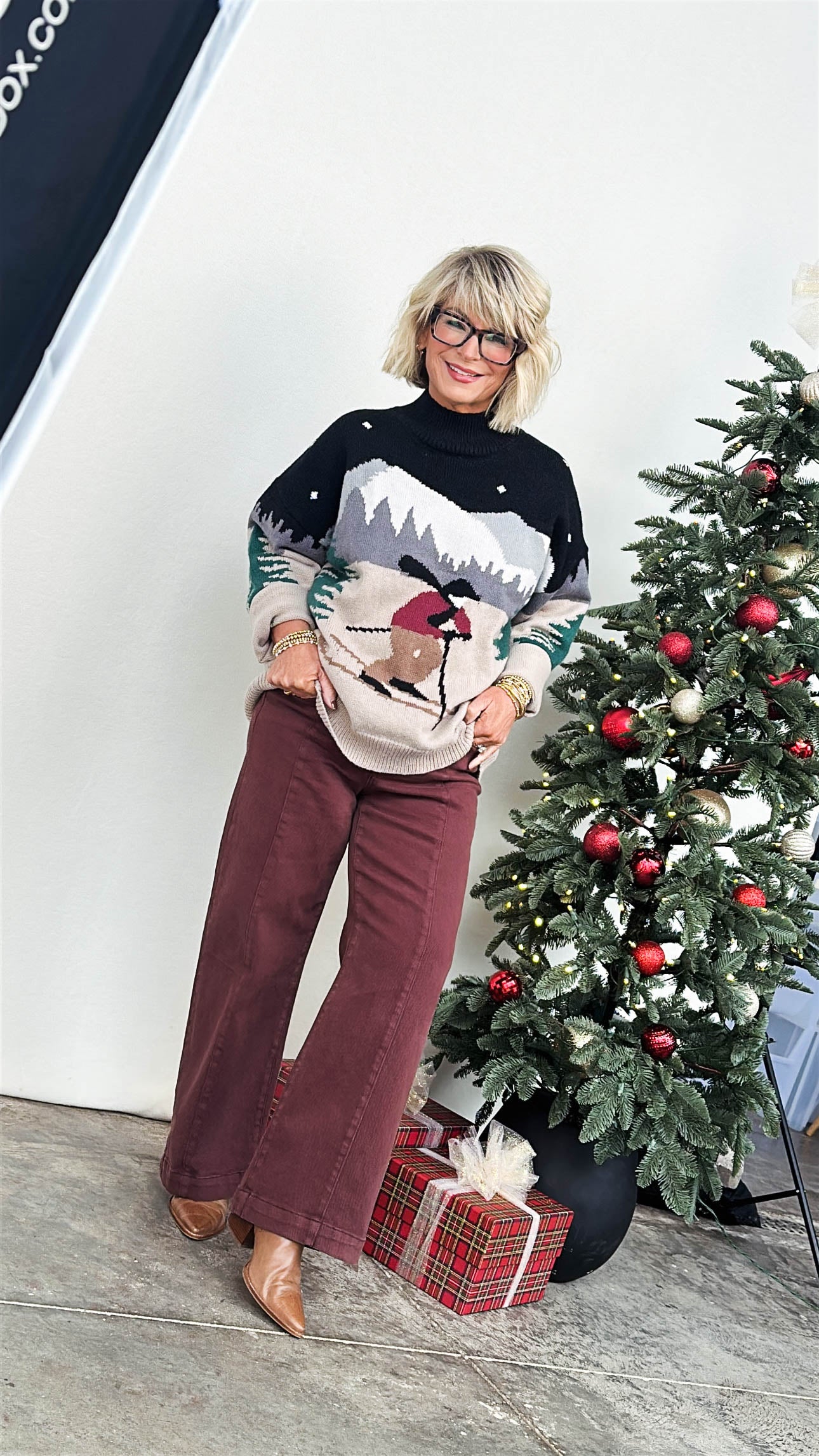 Night Ski Graphic Knit Sweater