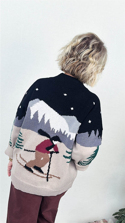 Night Ski Graphic Knit Sweater