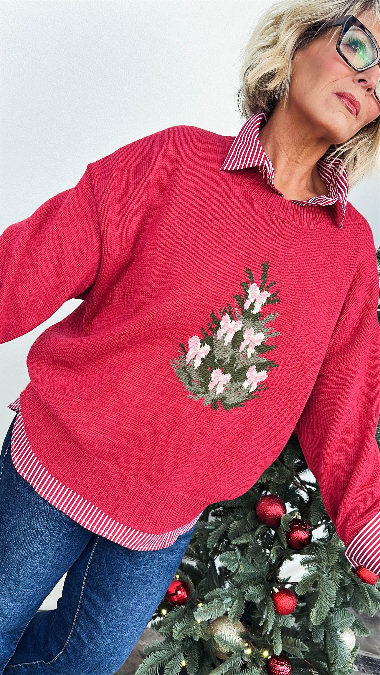 Christmas Tree Graphic Knit Sweater
