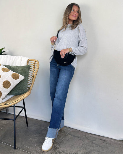 Moonstruck Contrast Knit Top