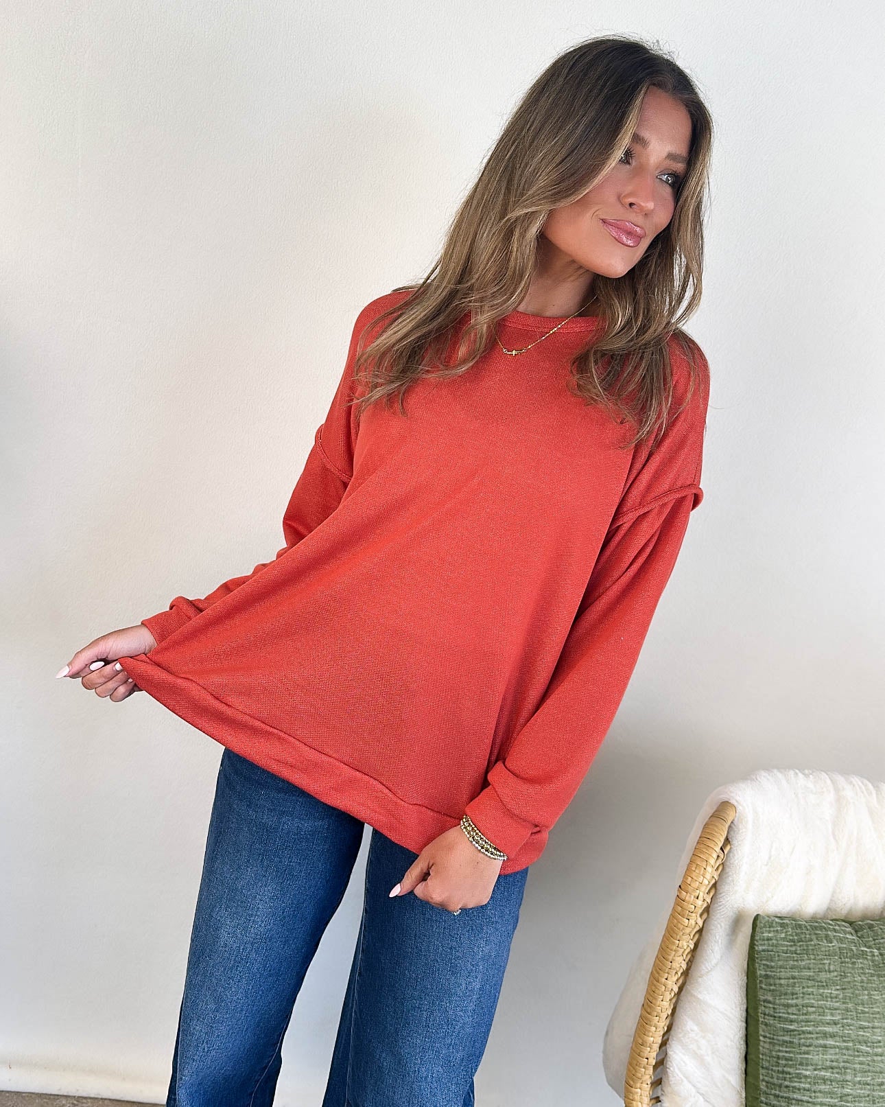 Moonstruck Contrast Knit Top