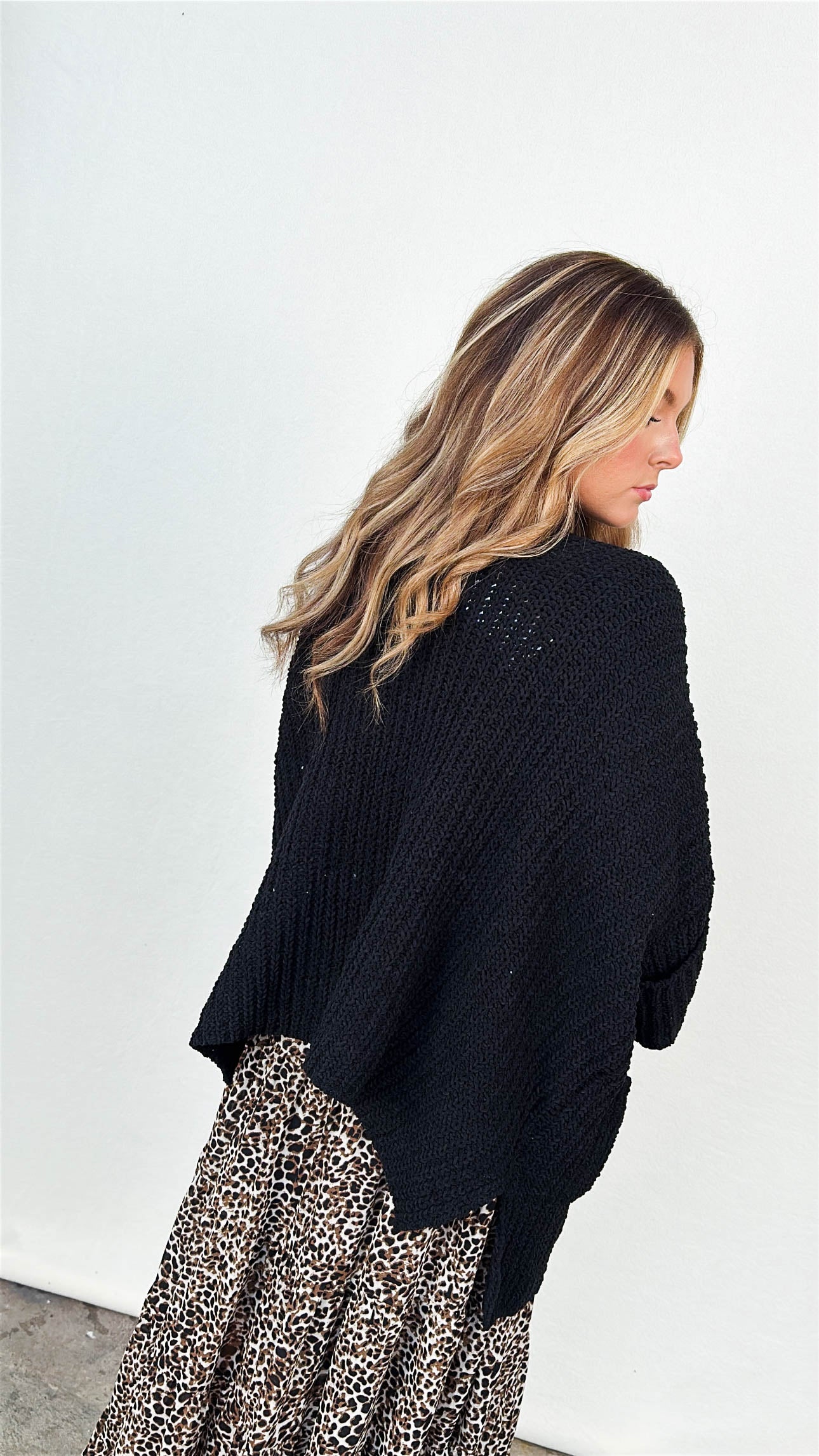 Velvet Vibes Chenille Knit Open Front Cardigan