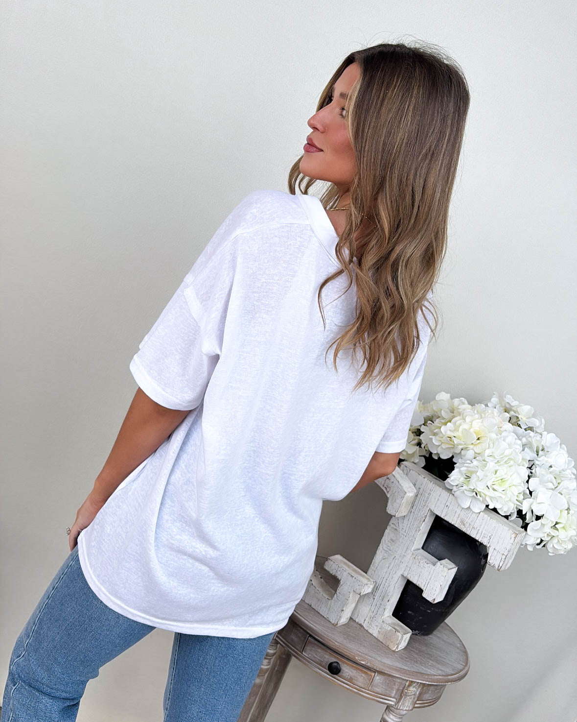 Subtle Shift Slub Knit Exposed Seam Tee