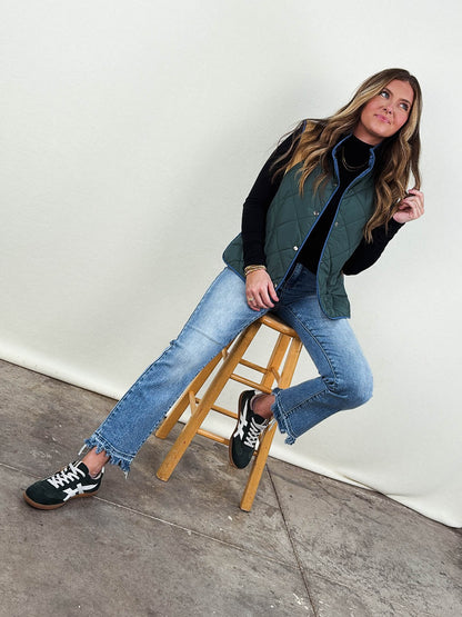 On The Horizon Quilted Color Block Vest