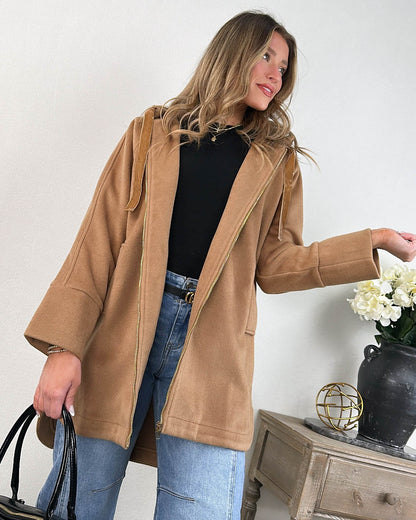 Winter Wander Brushed Knit Hooded Coat