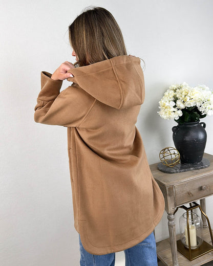 Winter Wander Brushed Knit Hooded Coat