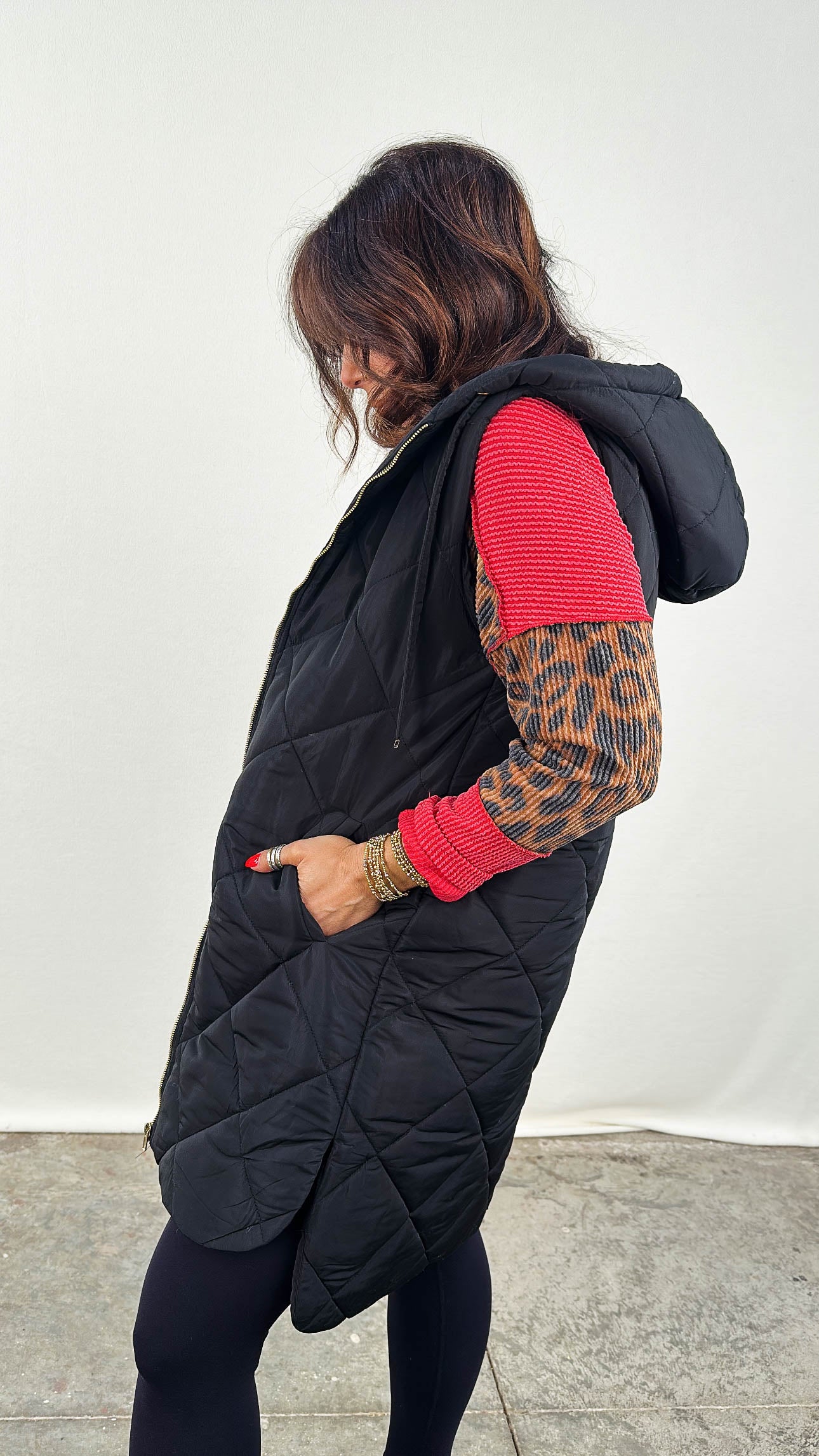 The Berkshire Quilted Hooded Long Vest