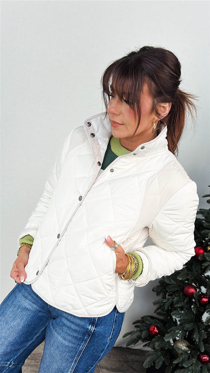 After Dusk Quilted Color Block Jacket