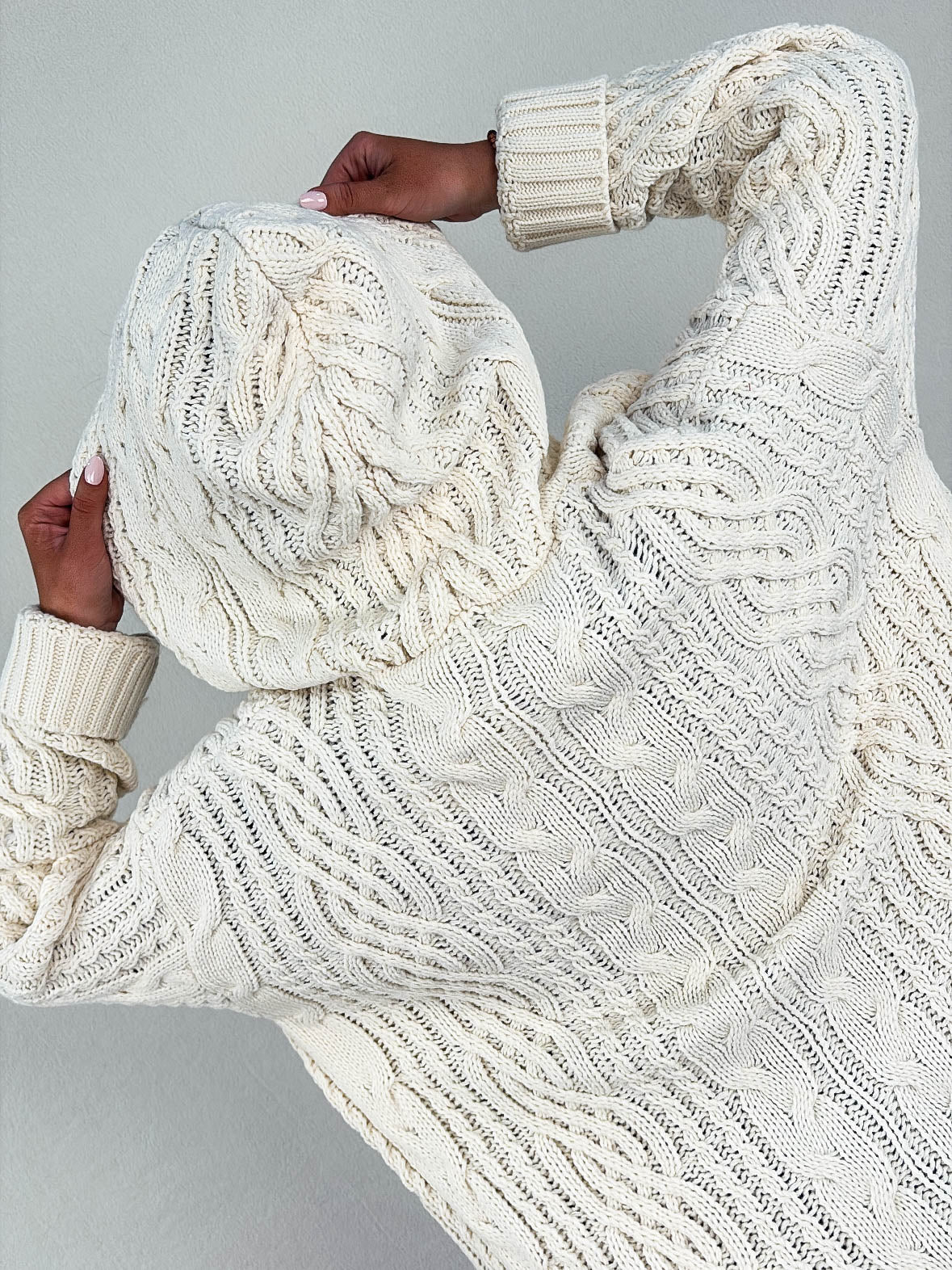 Coffee Date Cable Knit Hooded Duster Cardigan