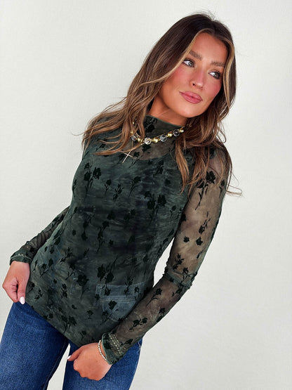 Astoria Floral Mesh Layering Top