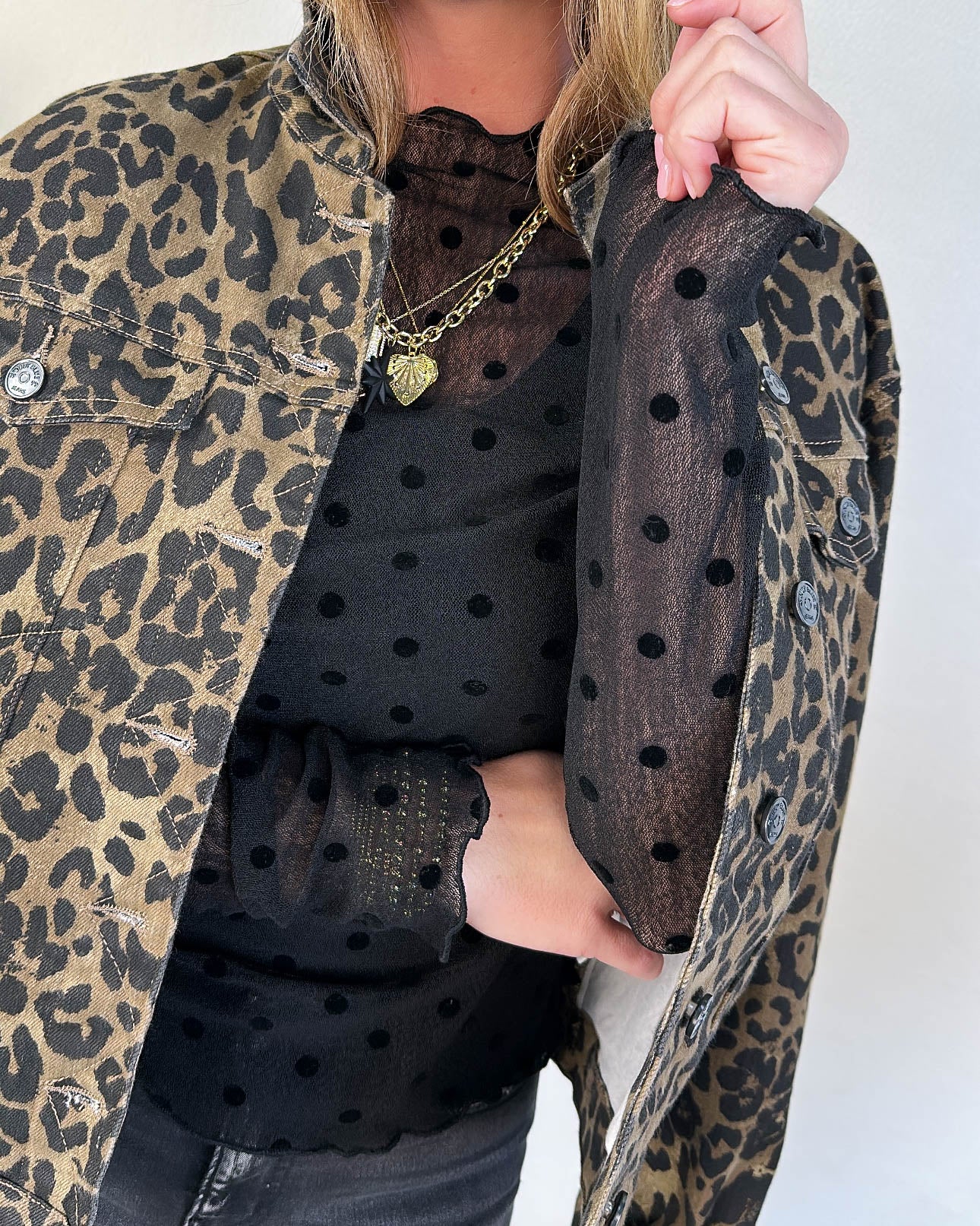 Bubbly Fun Polka Dot Mesh Layering Top