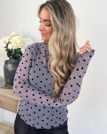 Bubbly Fun Polka Dot Mesh Layering Top