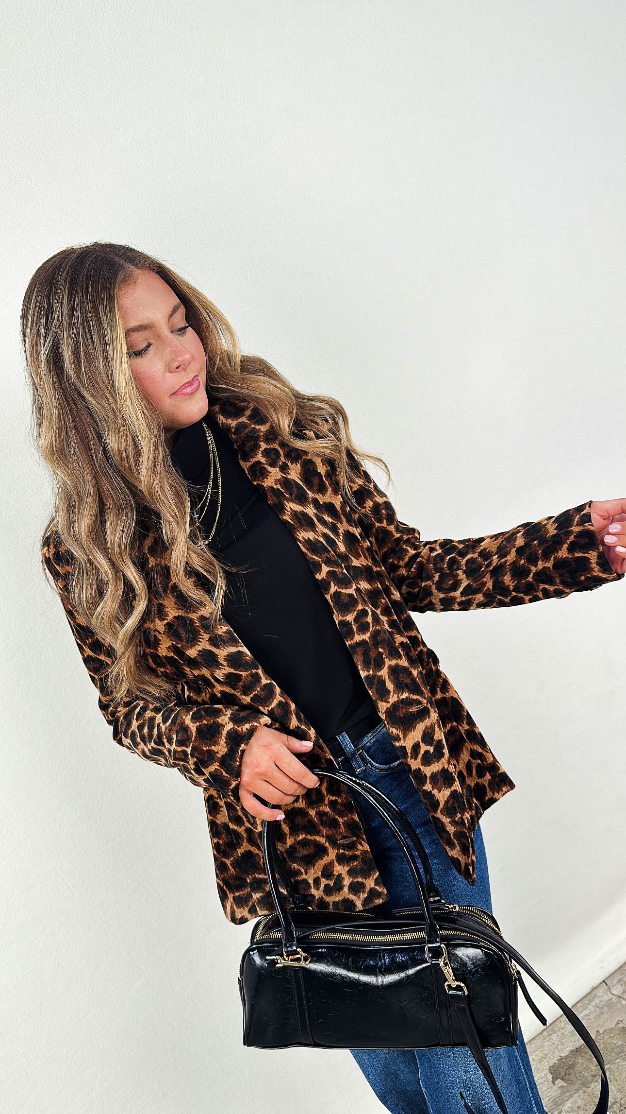 City Safari Leopard Double Breasted Blazer