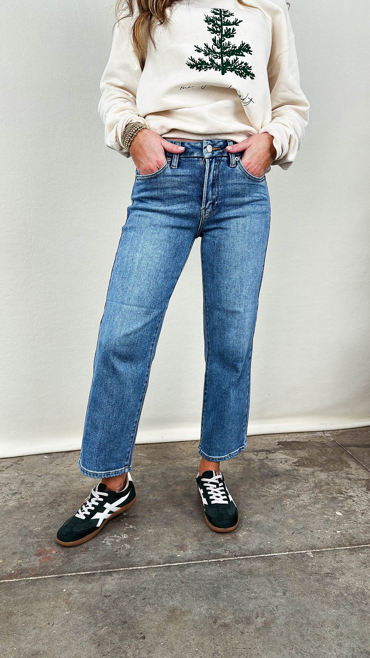 Just USA | Chassidy Mid Rise Crop Straight Leg Jeans