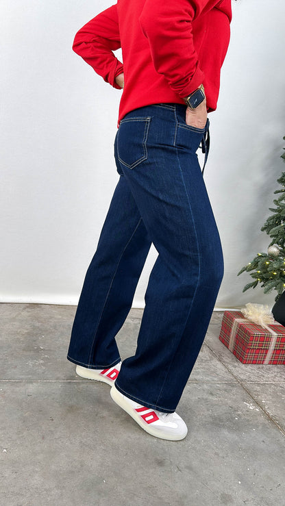 JBD | Laurence High Rise Drawstring Wide Leg Jeans