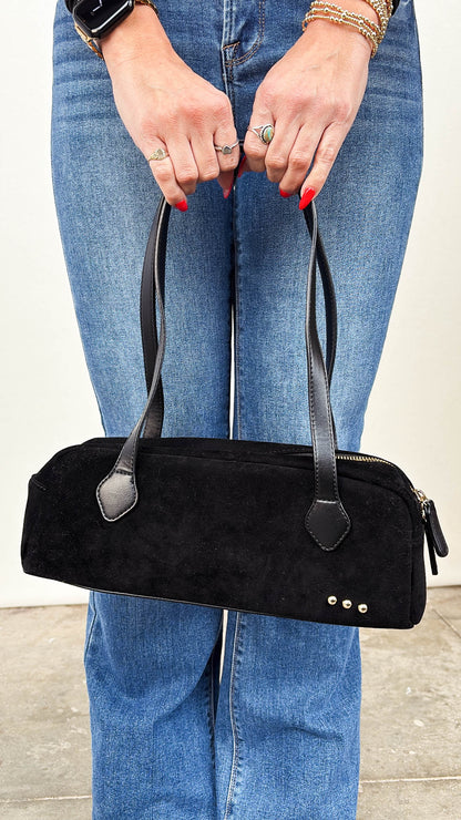 Pretty Simple | Sally Sueded Barrel Shoulder Bag