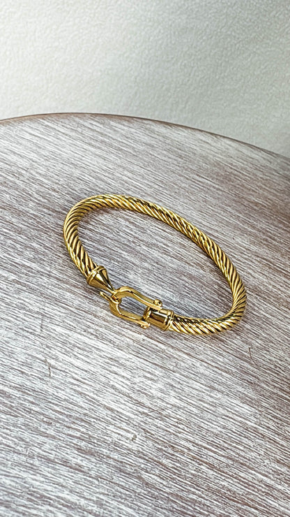 Over The Moon Twist Bangle Bracelet