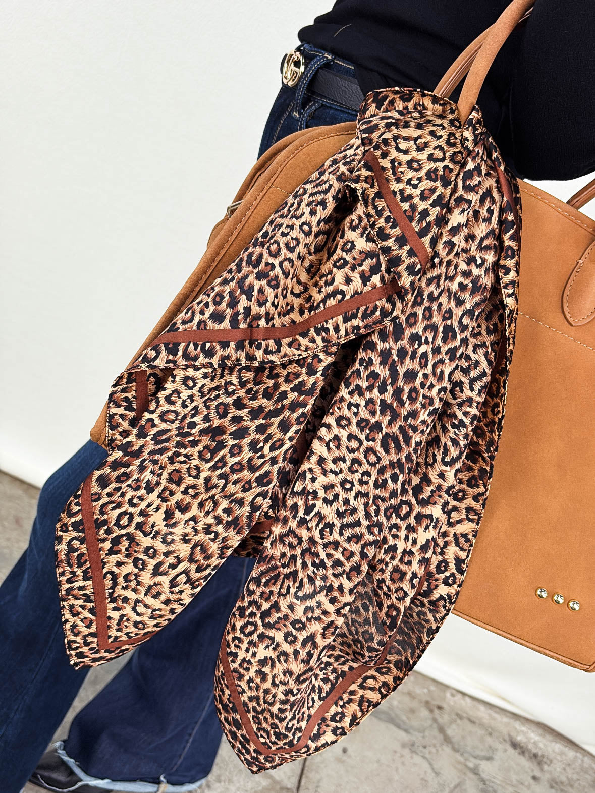 Wild Side Satin Leopard Scarf