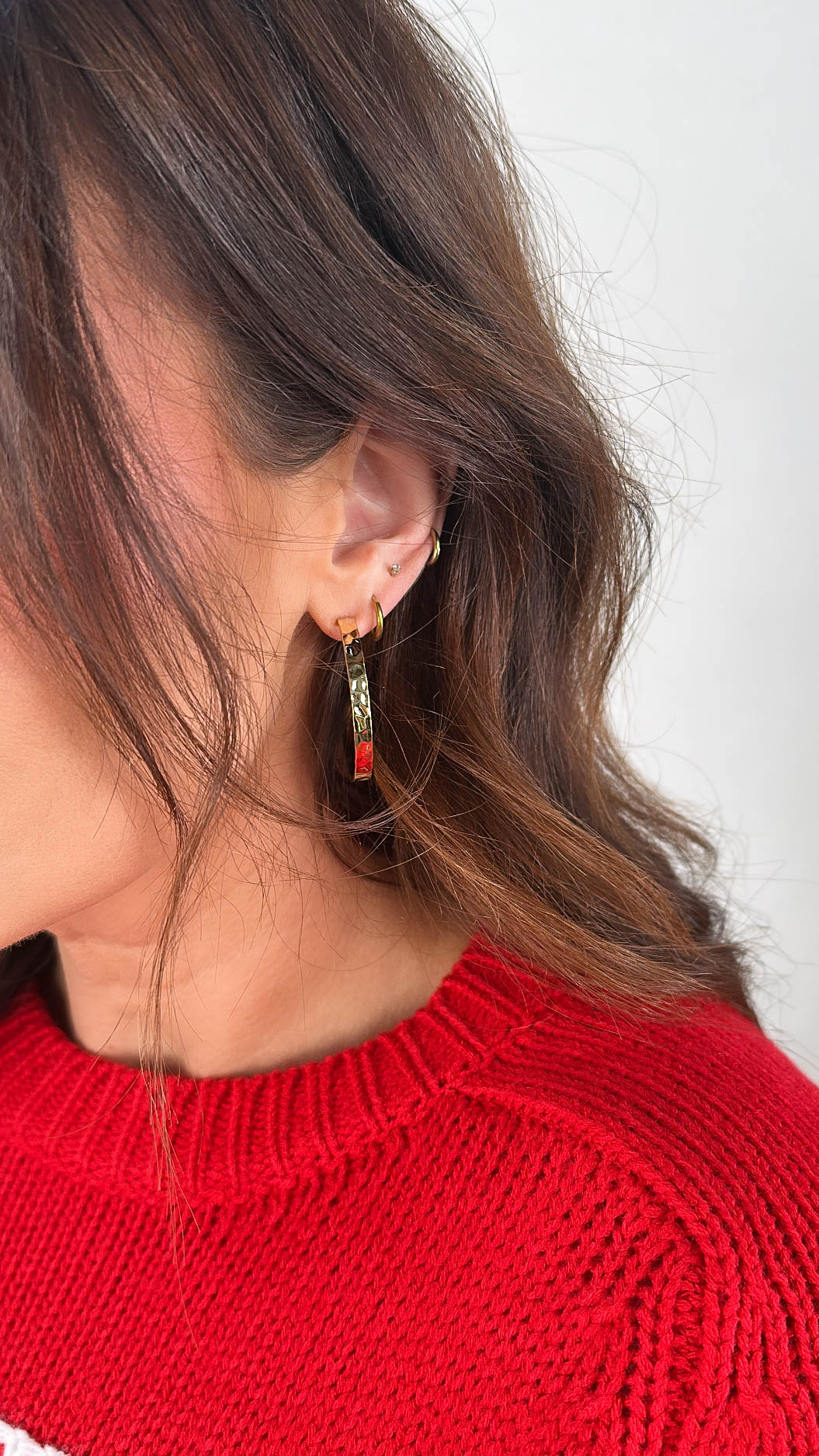 Stella Hammered Hoop Earrings