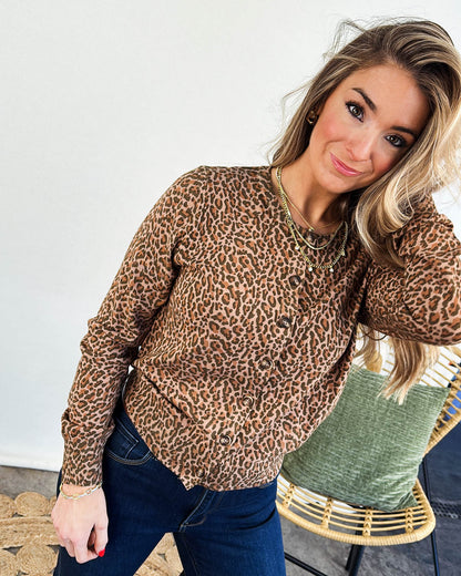 The Purr-Fect Leopard Sweater Cardigan