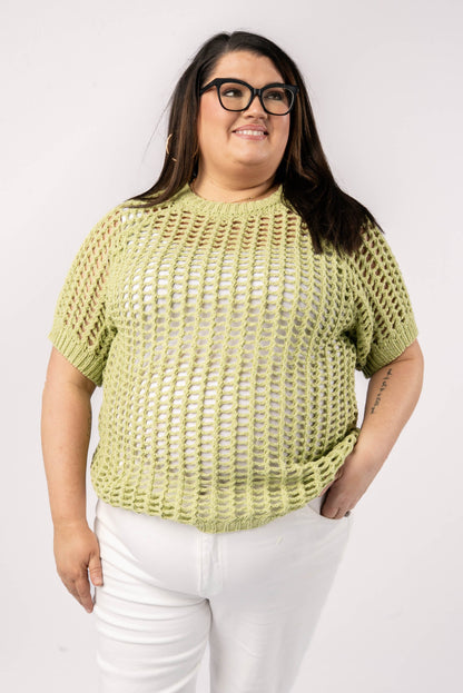 Open Knit Raglan Top