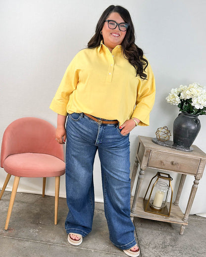 Risen Denim | Frankie High Rise Tummy Control Wide Leg Jeans