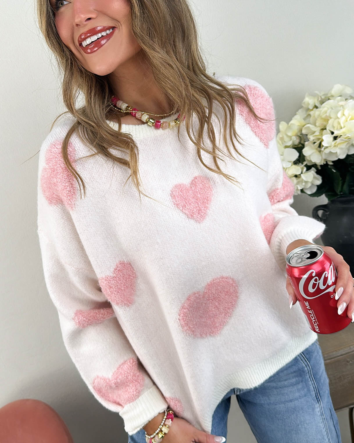 Be Mine Raised Heart Knit Sweater
