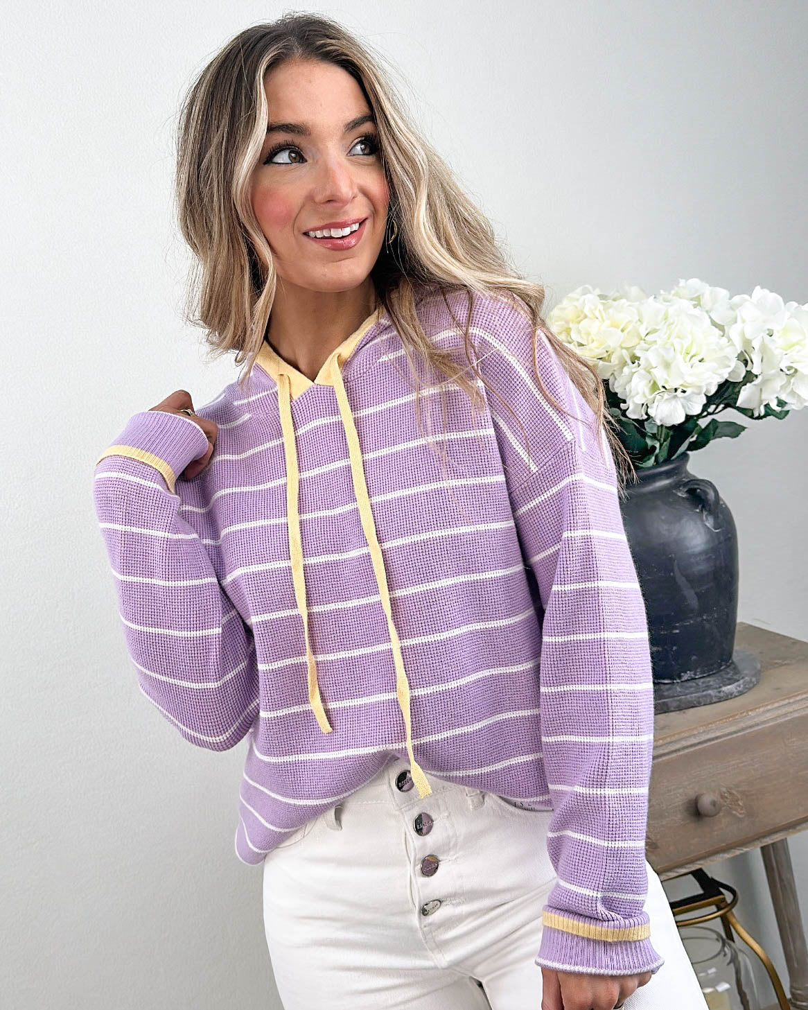 Good Life Striped Hooded Sweater