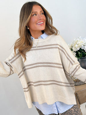 High Seas Striped Drop Shoulder Sweater