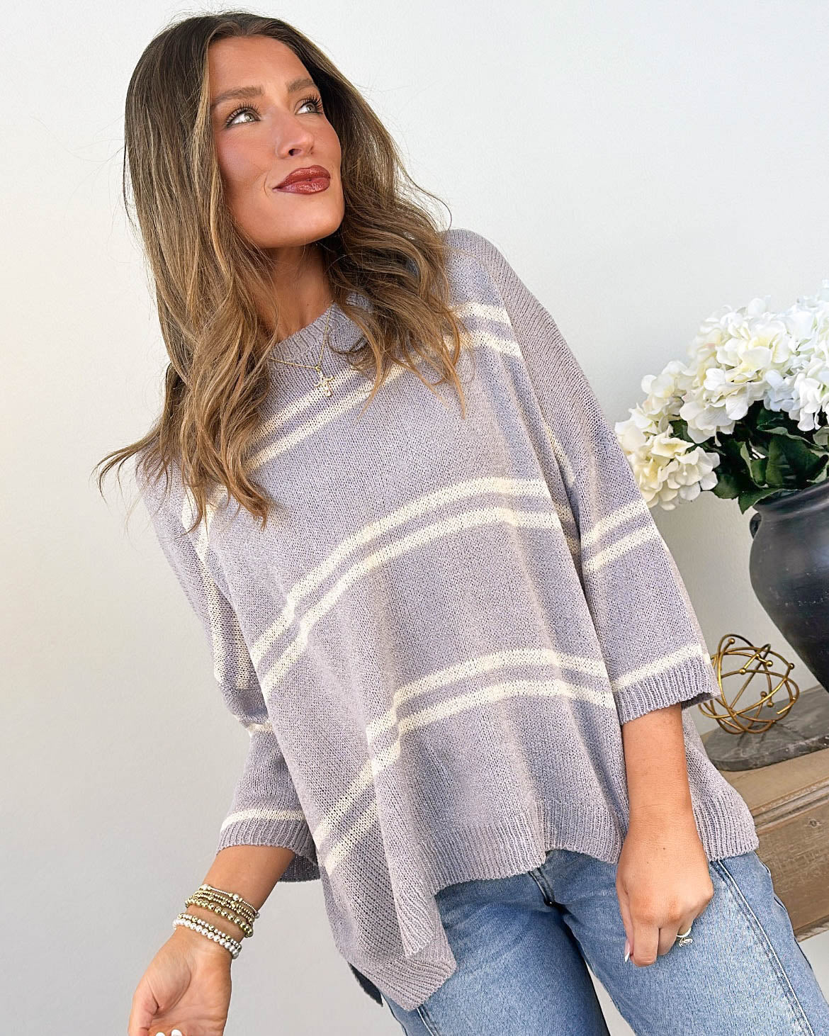High Seas Striped Drop Shoulder Sweater