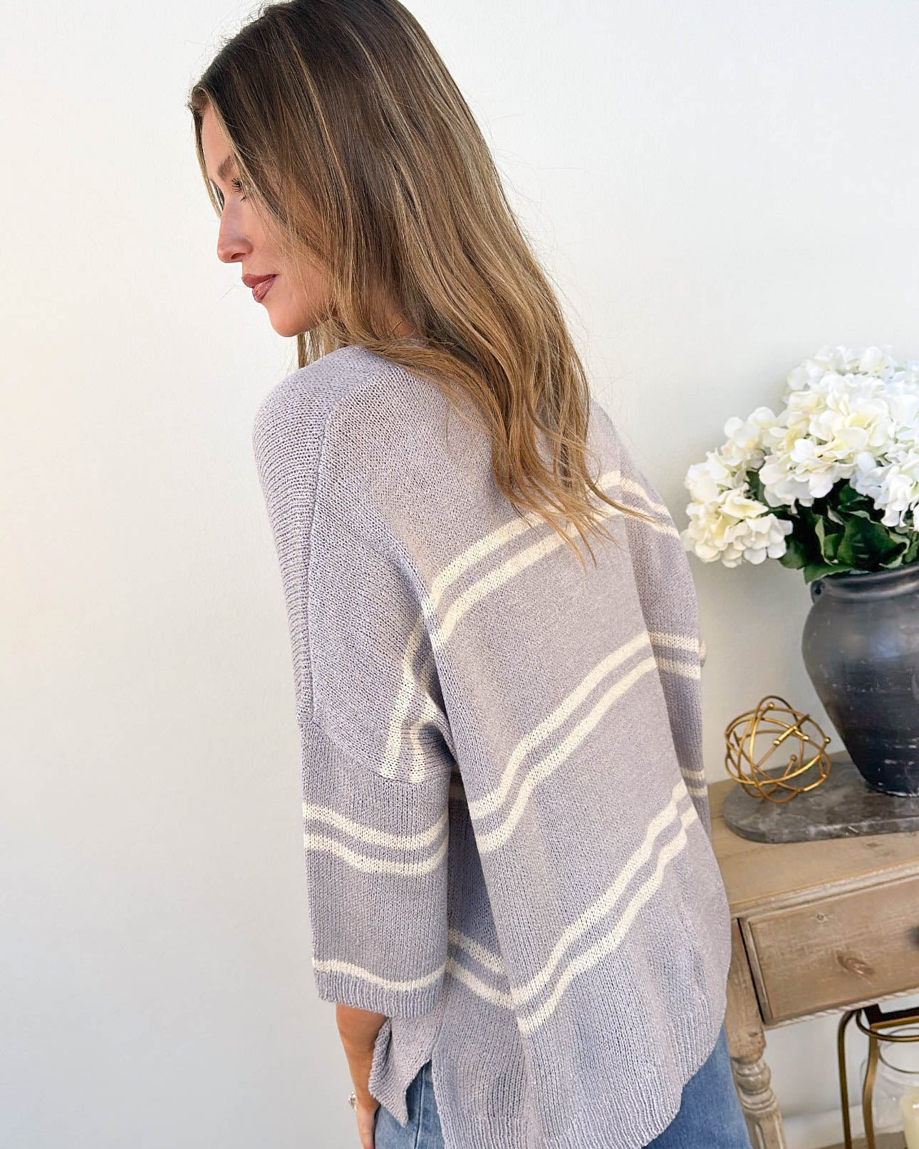 High Seas Striped Drop Shoulder Sweater