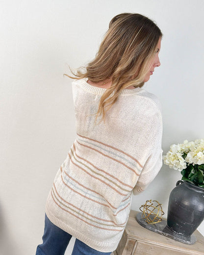 Sail Away Striped Drop Shoulder Sweater