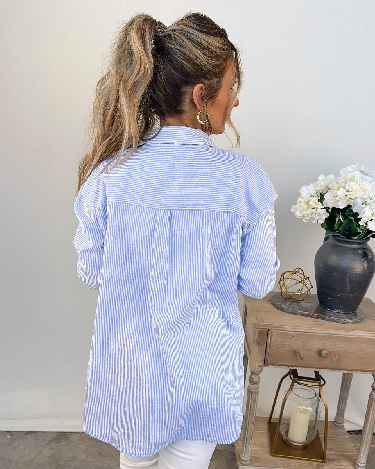 Portside Linen Pinstriped Shirt