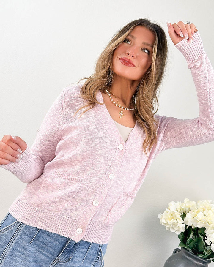 Sweet Spring Slub Knit Button Up Cardigan