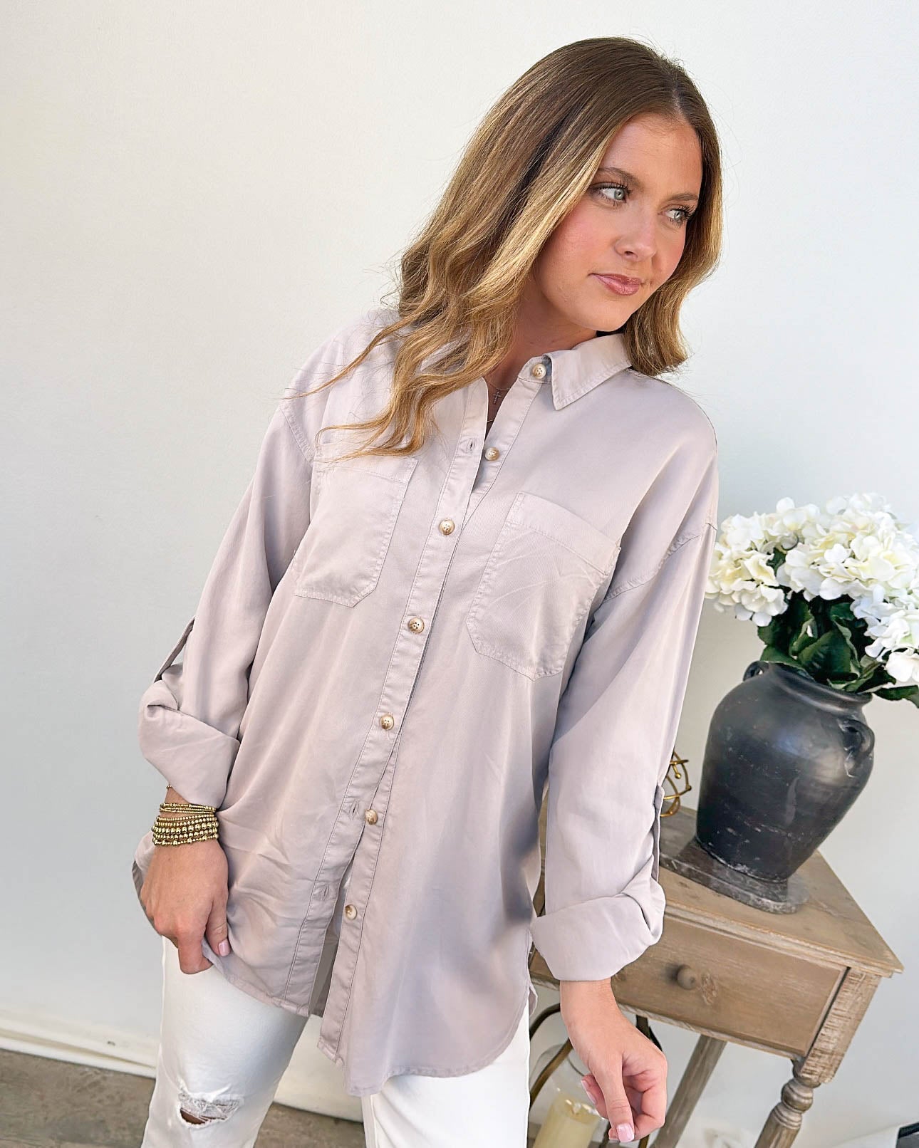 Afternoon Walks Tencel Tab Sleeve Shirt