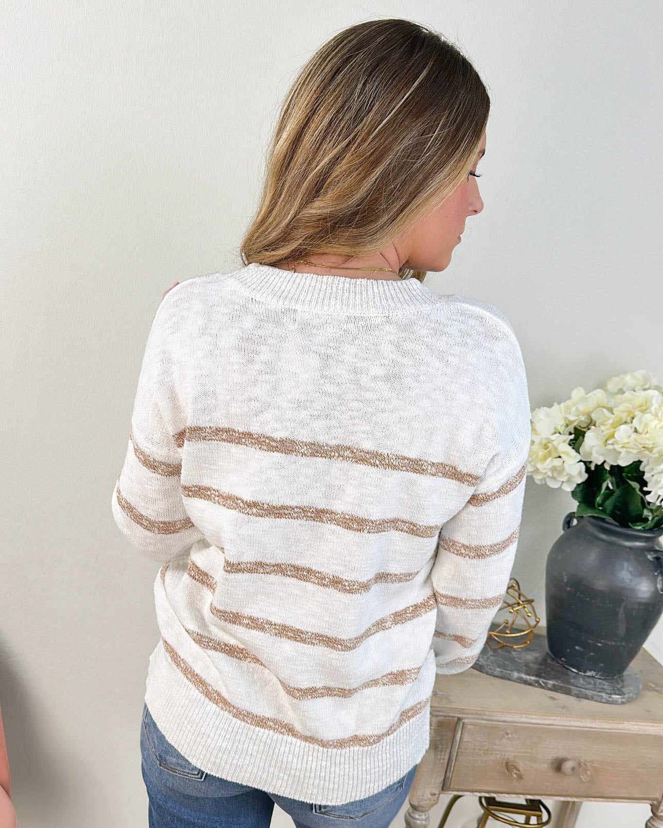 Lounge Life Striped Slub Knit Sweater