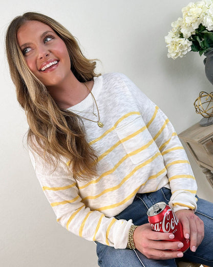 On The Line Striped Pocket Sweater