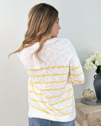 On The Line Striped Pocket Sweater