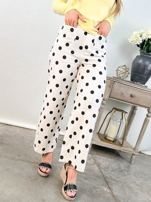 The Parisian Polka Dot High Waist Crop Pants
