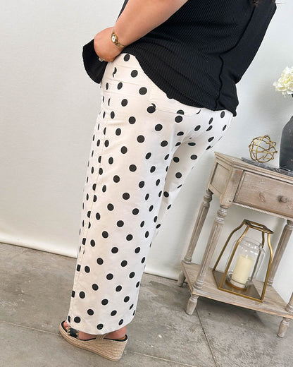 The Parisian Polka Dot High Waist Crop Pants